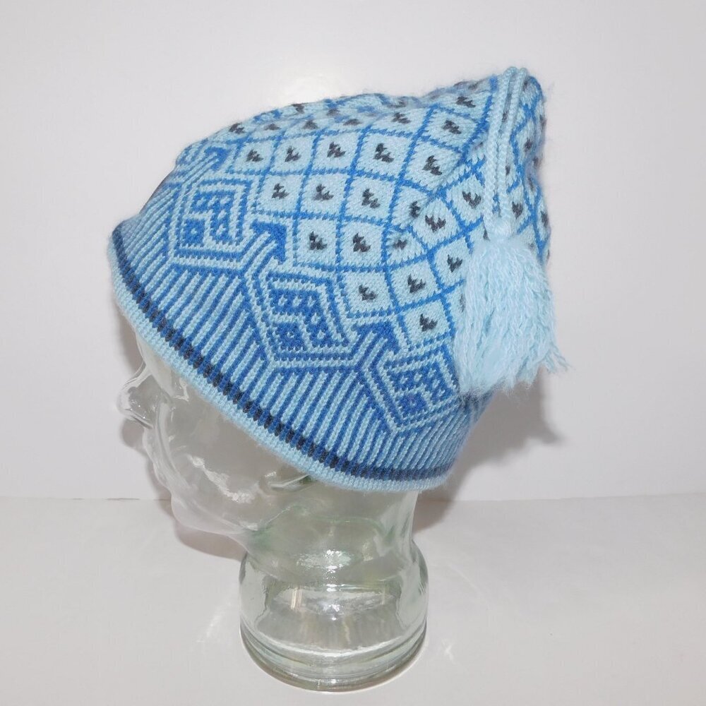 VTG Merkley Headgear M2 Blue Black Unisex Adult  Wool Winter Skiing Hat Toque